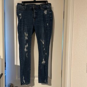 Judy Blue Skinny Distressed Jeans Blue